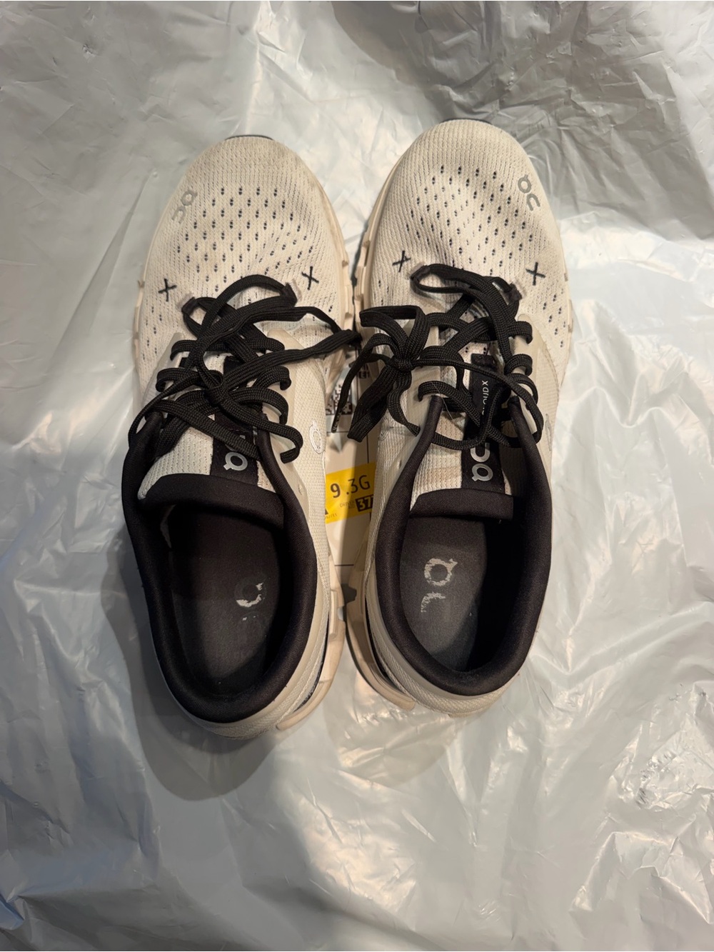 On Running Women's Off-White and Black Lightweight Running Shoes